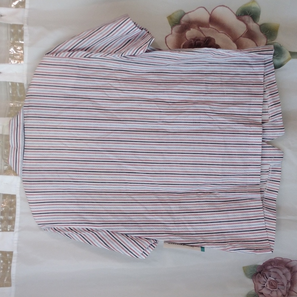 NWT Alfred Dunner Striped Button Down Shirt - Red, Blue, White - Picture 5 of 6